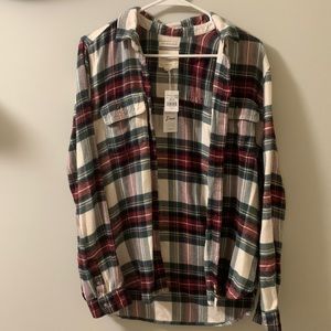 American Eagle Green, Red, and White Flannel